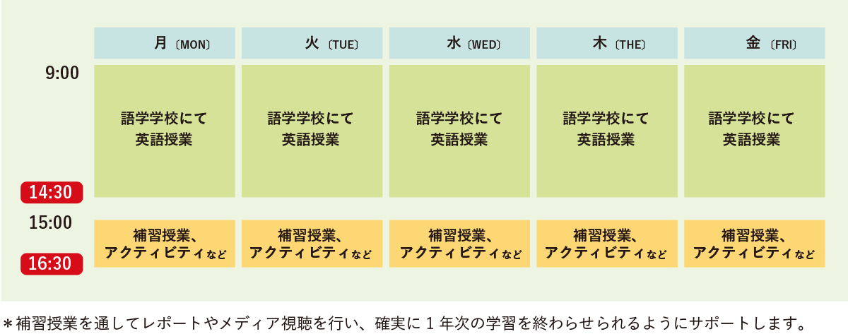 1 日のスケジュール(例)